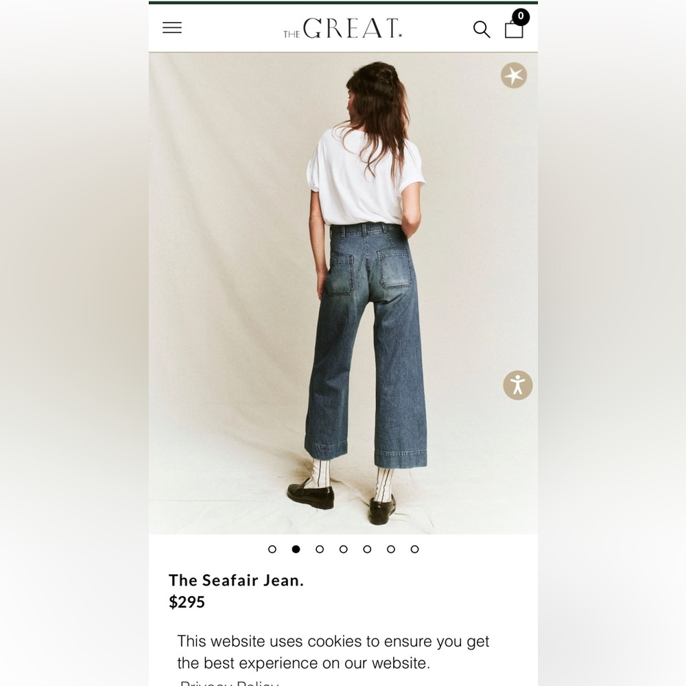 The Great. Wide Leg Seafair high rise jeans. Size 28. - Picture 4 of 7